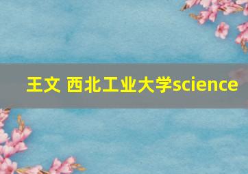 王文 西北工业大学science